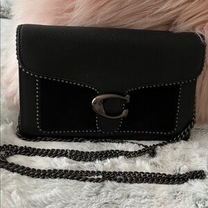Coach Black Clutch with Chain Strap